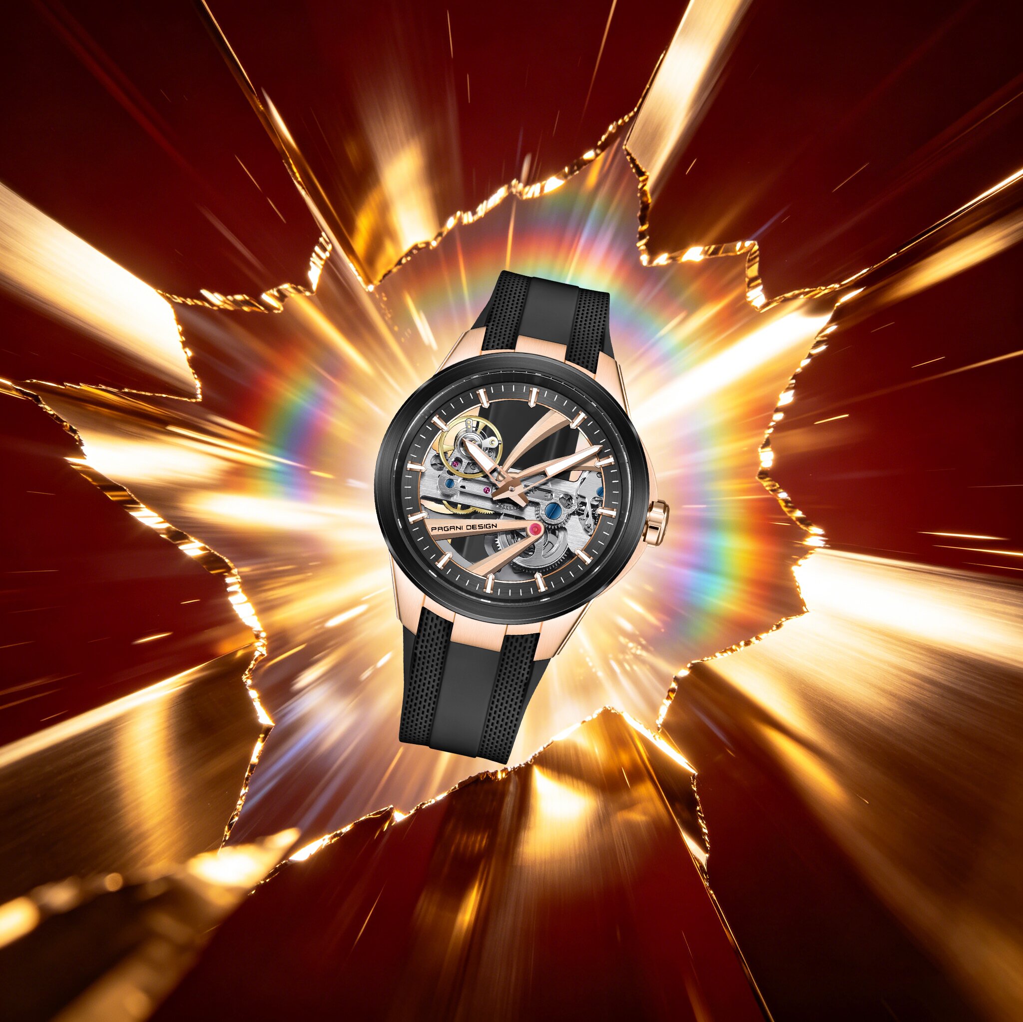 Luxury Watch Gold And Black - PAGANI DESIGN Extraordinary Demeanor Men Mechanical