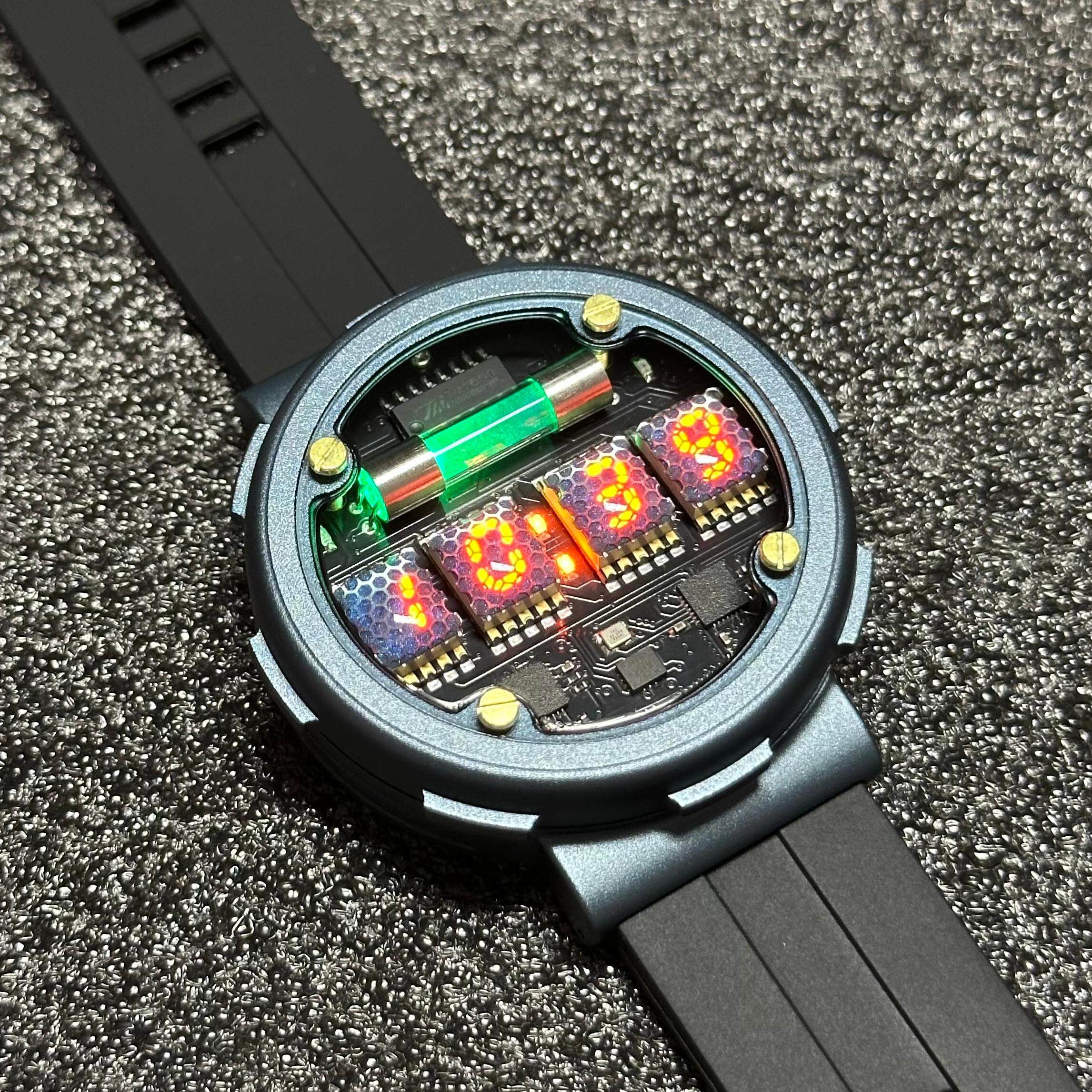 Luxury Watch Nice - Retro Cyberpunk Nixie Tube Watch, Glowing