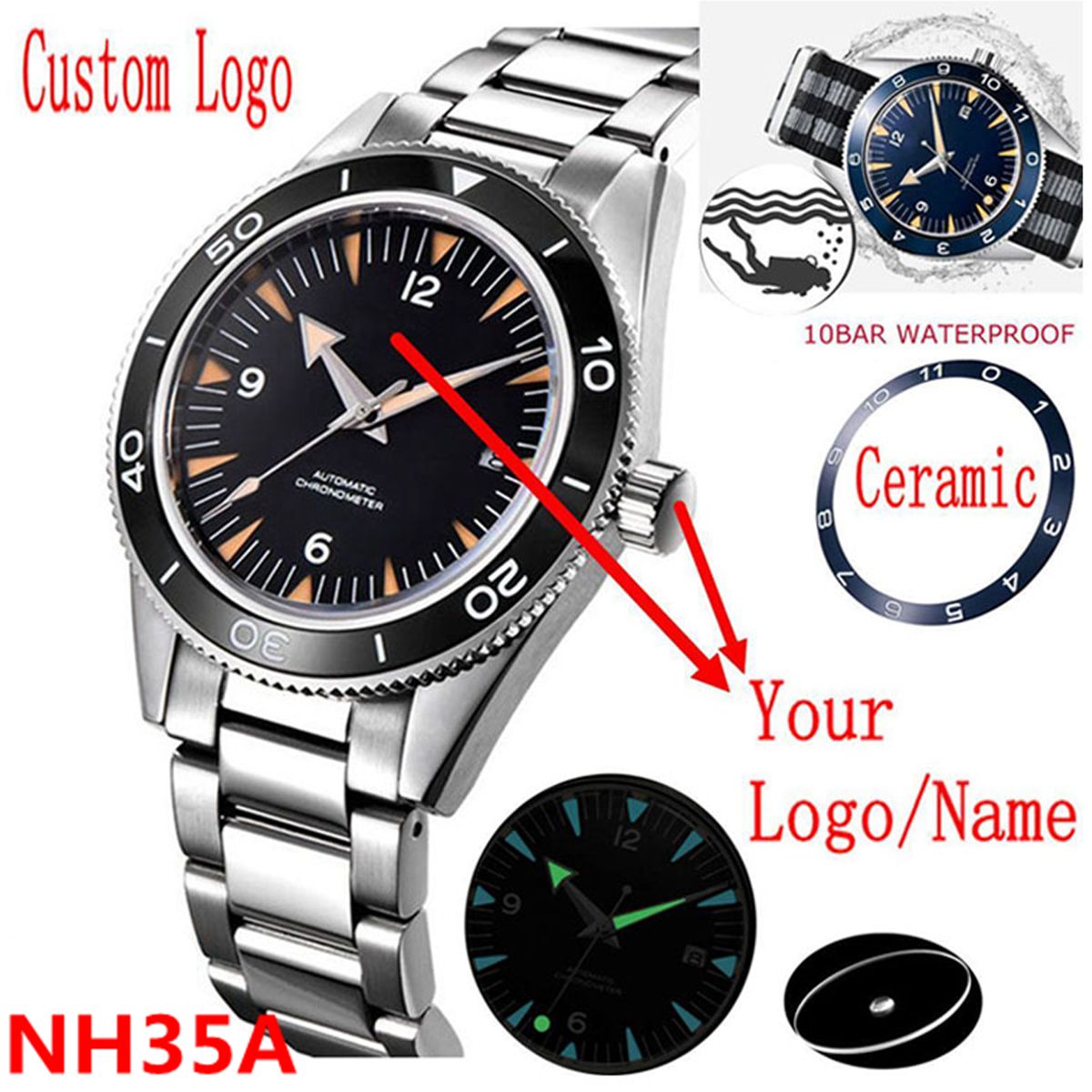 Lux Watch - Custom Logo NH35 Movement Watch 10bars