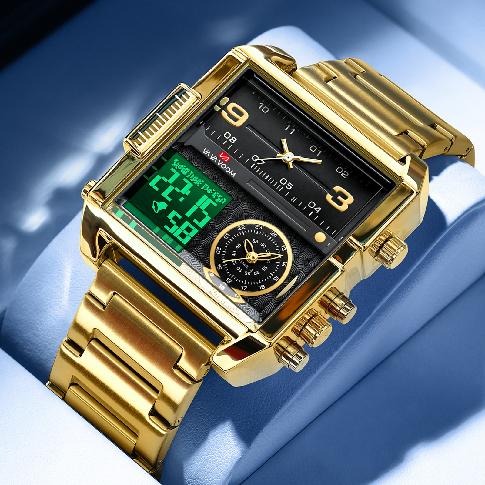 Luxury Watch Gold And Black - Dual Display Men Sports Watches For