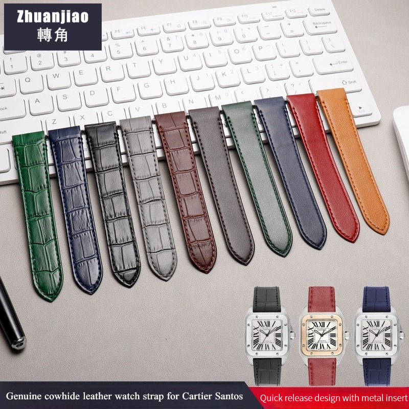 Luxury Watch Cartier - High Quality Cowhide Leather Watch Band