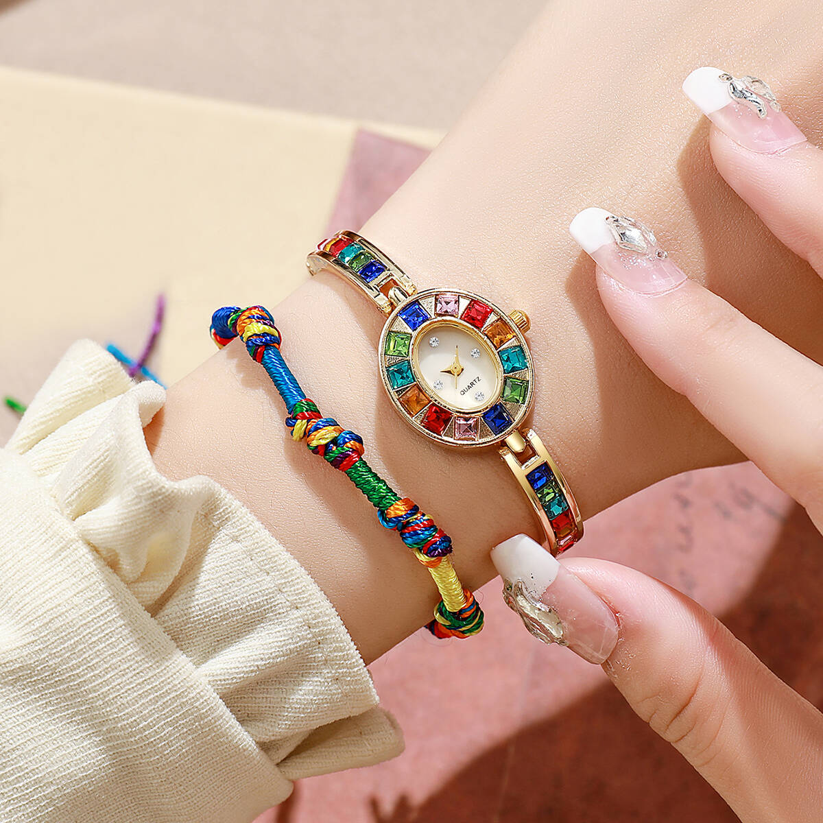 Lux Watch - 2PCS/Set Luxury Rhinestone Women Watches Fashion