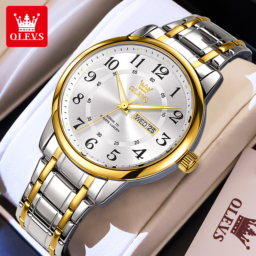 Luxury Watch Display - OLEVS Casual fashion men's watches Arabic