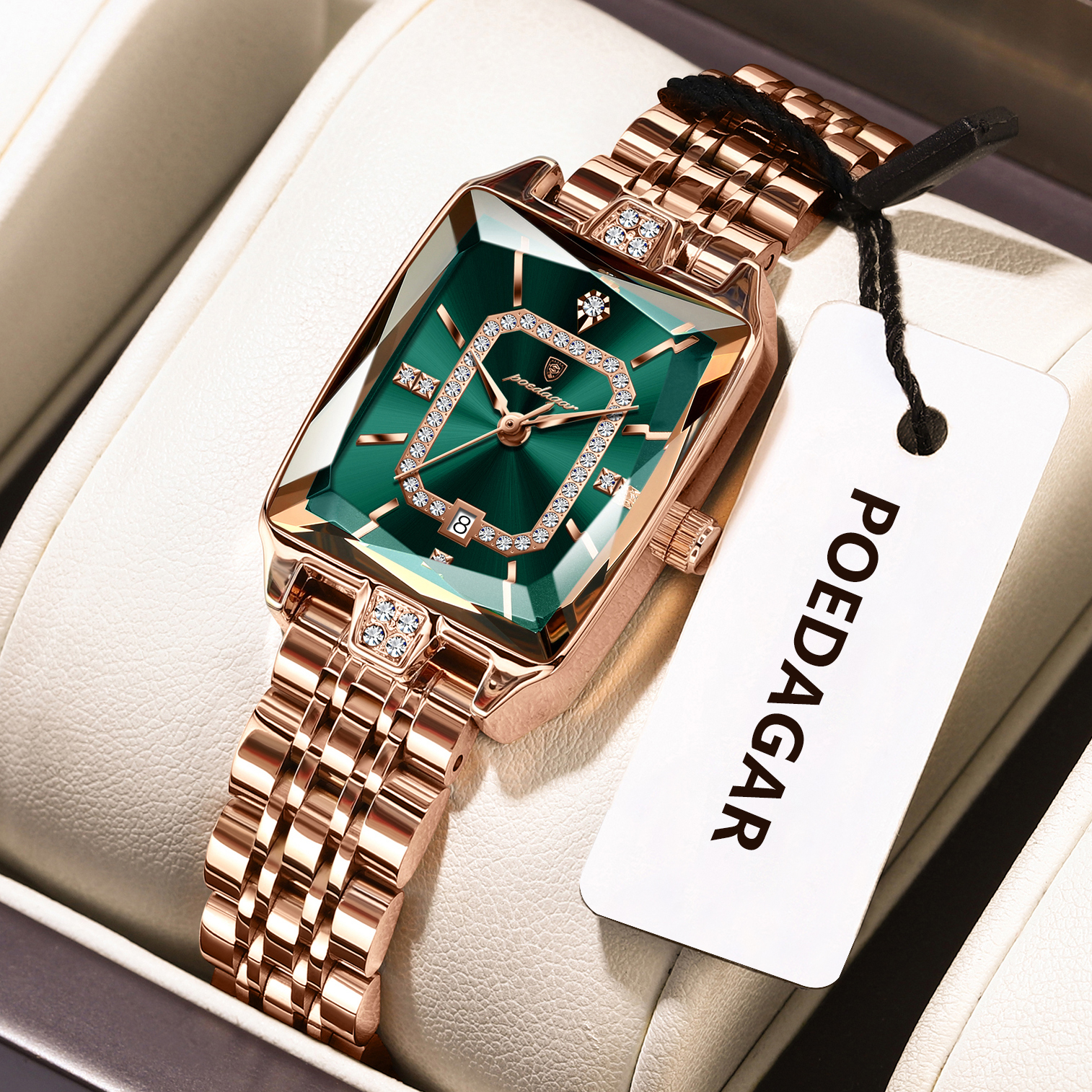 Lux Watch - POEDAGAR Luxury Woman Watch Waterproof Date