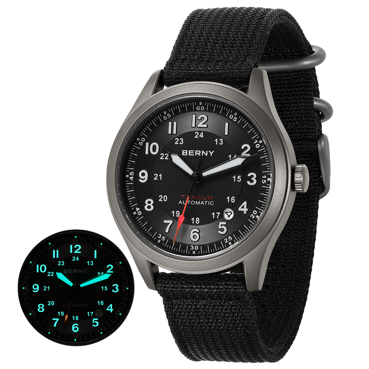 Titanium Sport Watch - BERNY Titanium Automatic Men's Field Watches