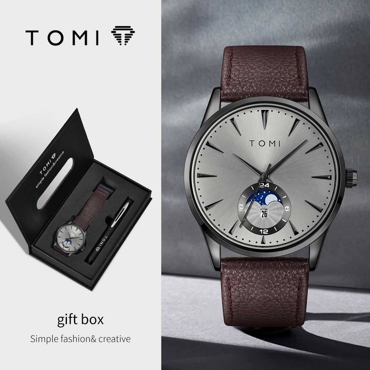 Luxury Watch Business - TOMI 2Pcs Men's Watch Gift Set