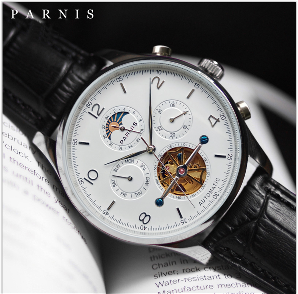 Minute Repeater Watch - Parnis 43mm White Dial Automatic Movement