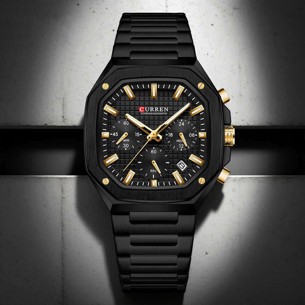 Luxury Watch For Men - CURREN Luxury Square Chrono Watch for