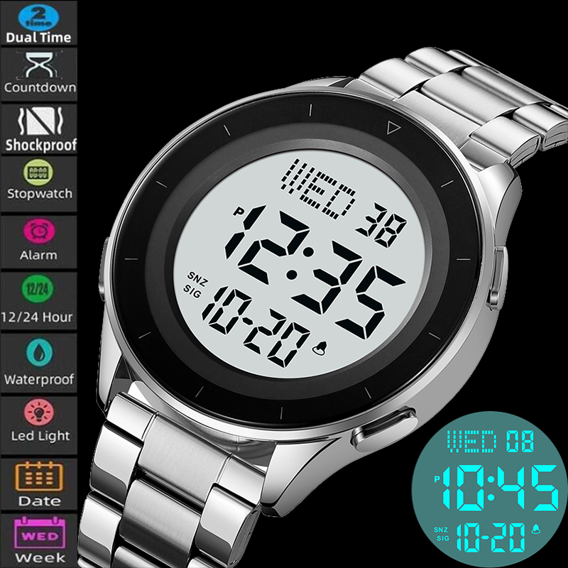 Minute Repeater Watch - Skmei Dual Time Zone LED Digital