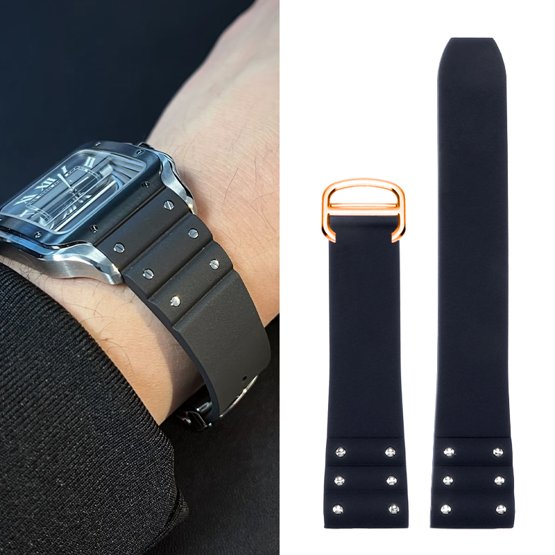 Luxury Watch Cartier - High quality Rubber watchband For Cartier