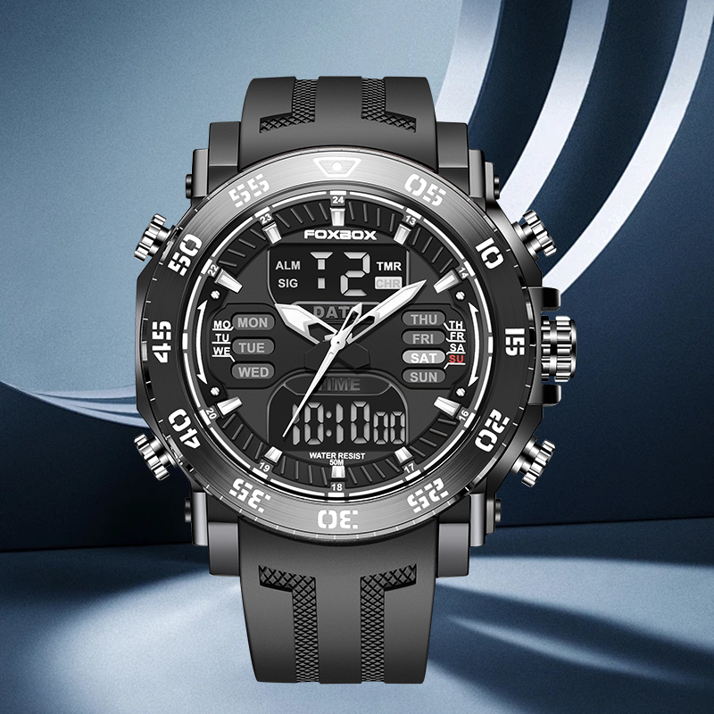 Minute Repeater Watch - FOXBOX Dual Display Digital Men's Watches