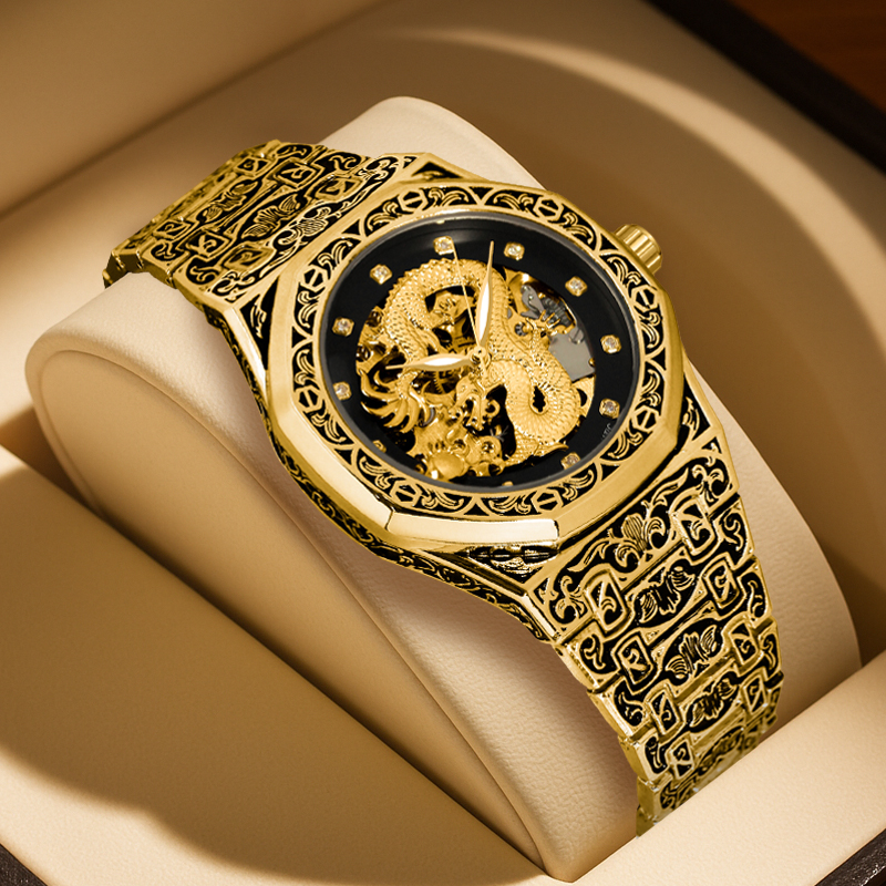 A men's black and gold vintage - Luxury Watch Gold And Black recension och pris