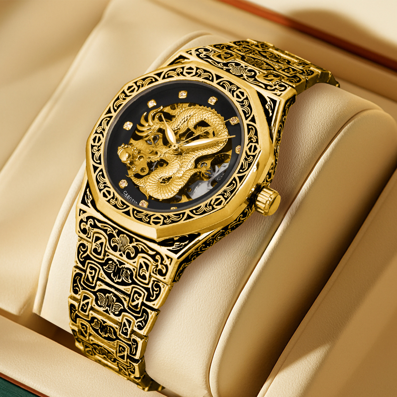 A men's black and gold vintage - Luxury Watch Gold And Black recension och pris