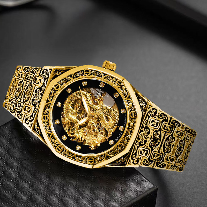 A men's black and gold vintage - Luxury Watch Gold And Black recension och pris