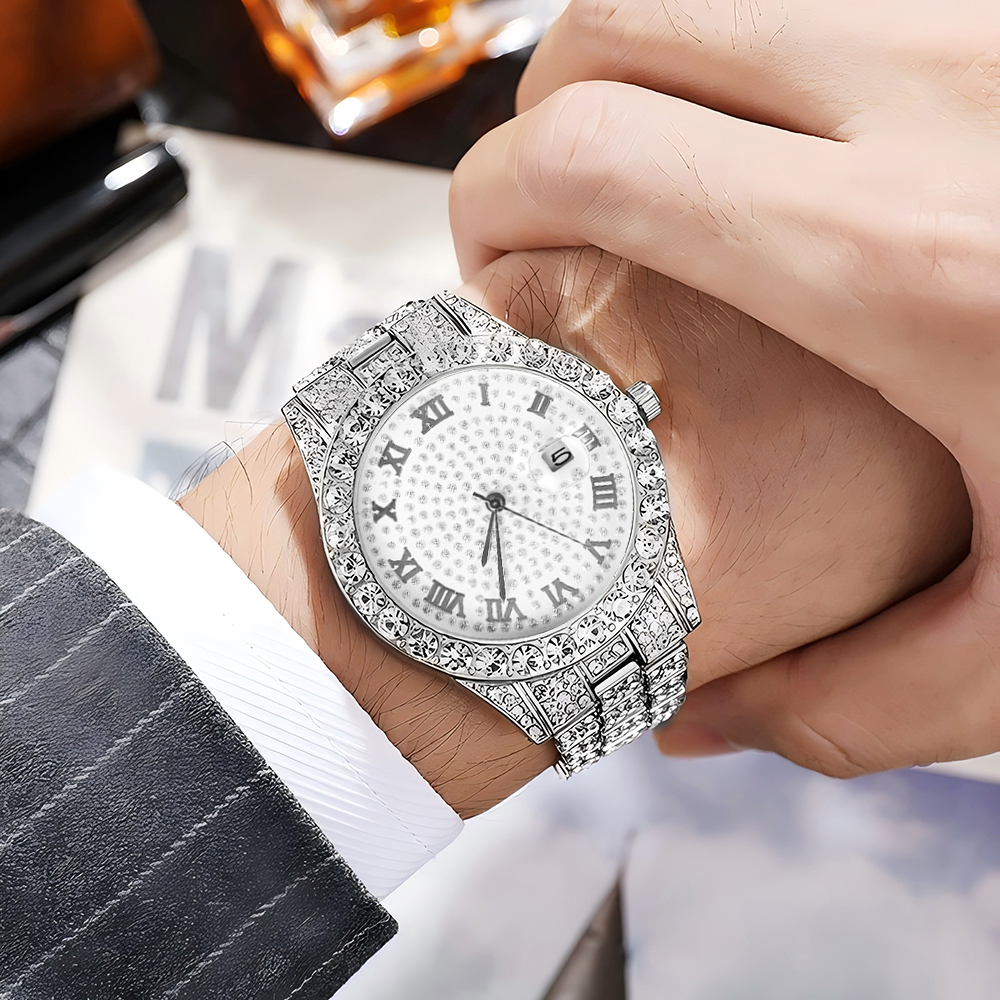 1 Hip-hop Full Diamond Silver  - Luxury Watch Life recension och pris