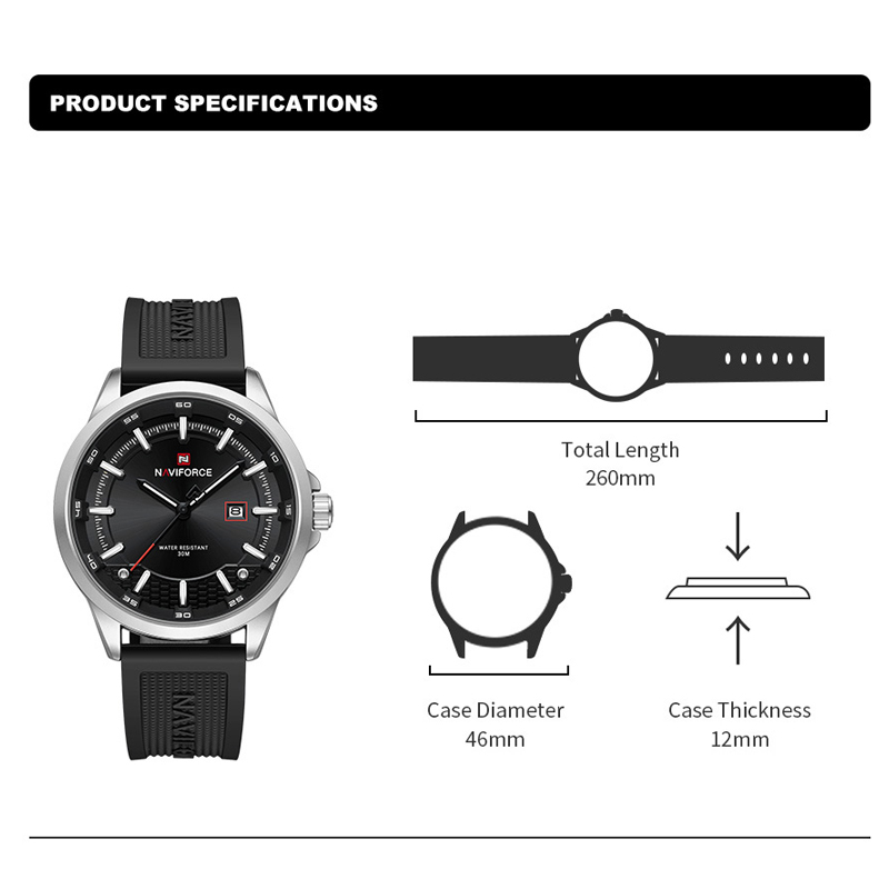 NAVIFORCE Luxury Men's Watch 3 - Field Watch Military recension och pris