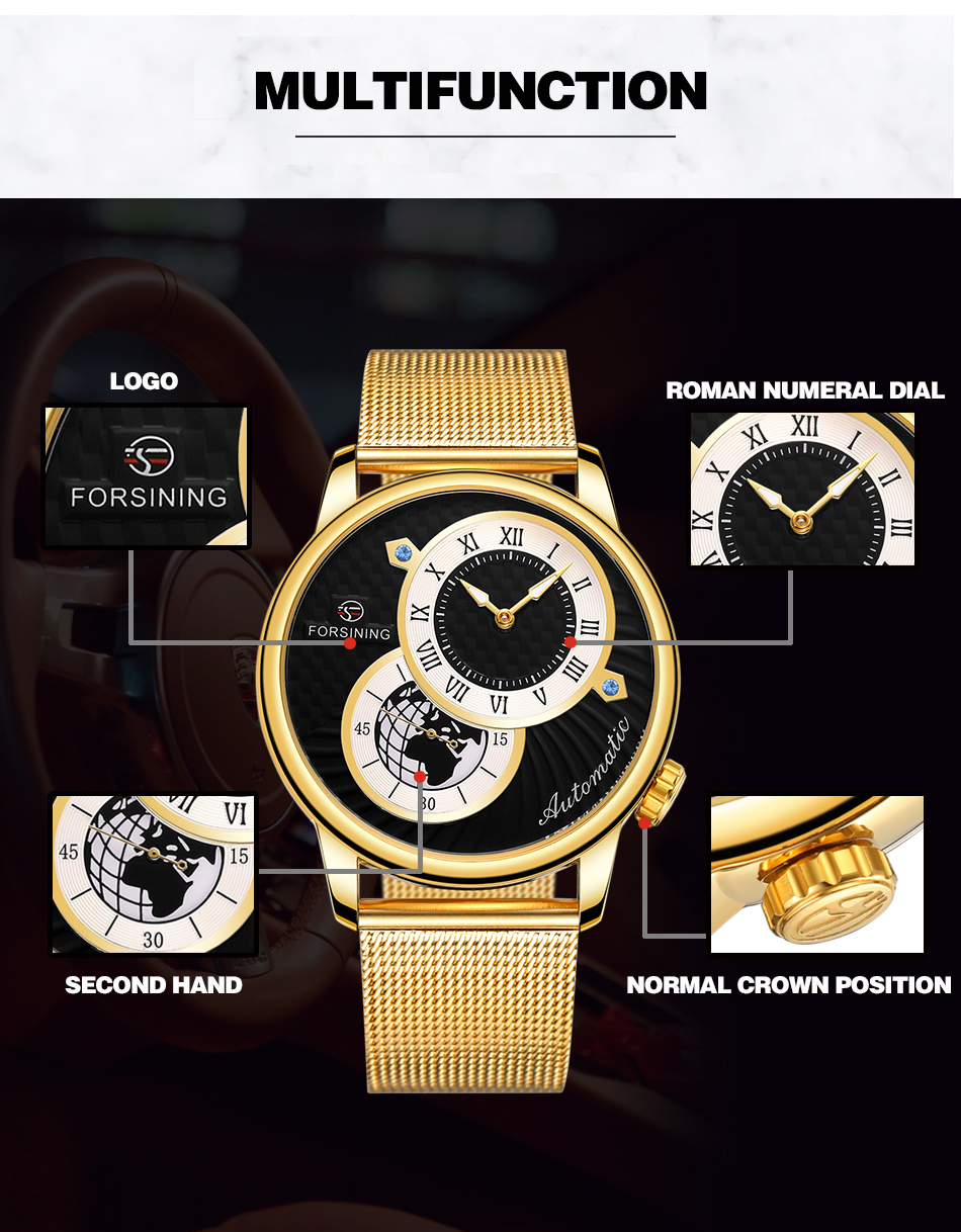 Forsining Earth Image Two Dial - Luxury Watch Image recension och pris