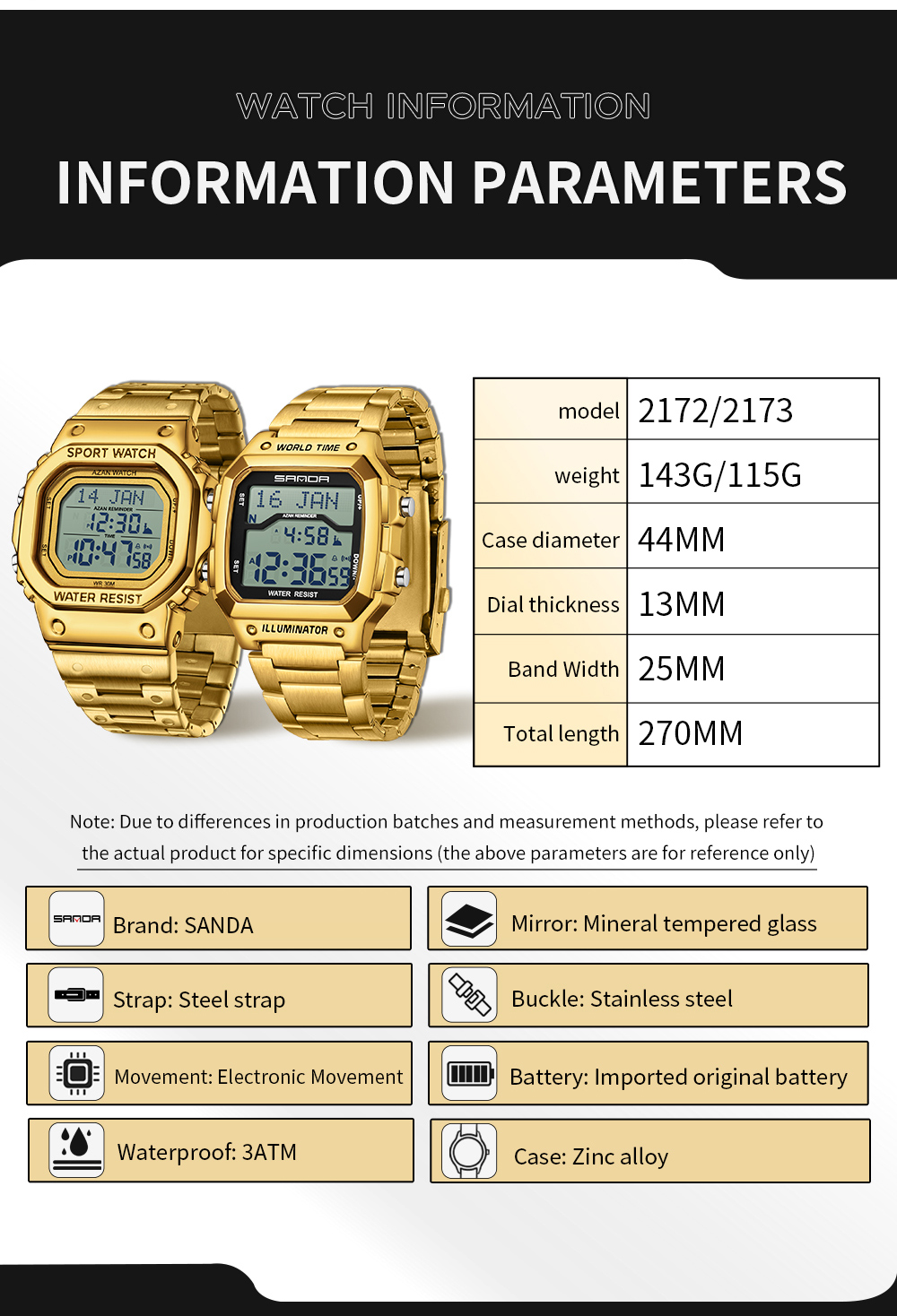 SANDA Luxury Men's Electronic  - Minute Repeater Watch recension och pris