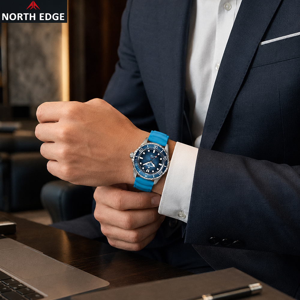 NORTH EDGE TRITON 300M Waterpr - Titanium Sport Watch recension och pris