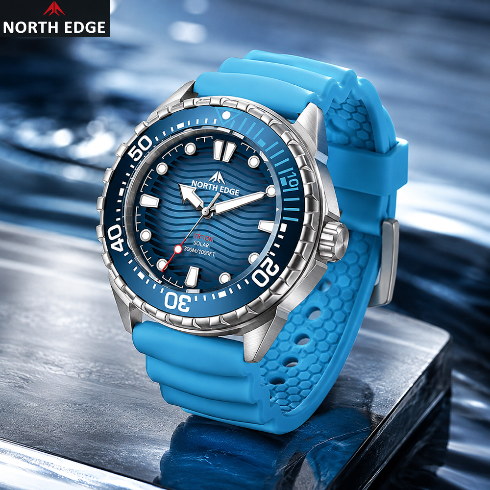 NORTH EDGE TRITON 300M Waterpr - Titanium Sport Watch recension och pris