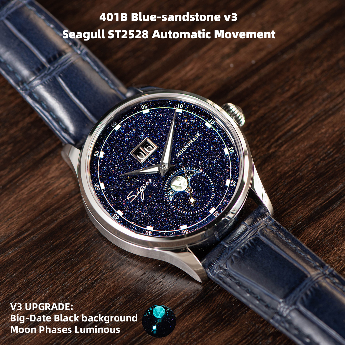 Sugess Moonphase Watch of Men  - Minute Repeater Watch recension och pris