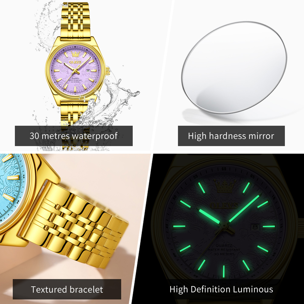 OLEVS Brand Luxury Gold Watch  - Luxury Watch Brand For Women recension och pris