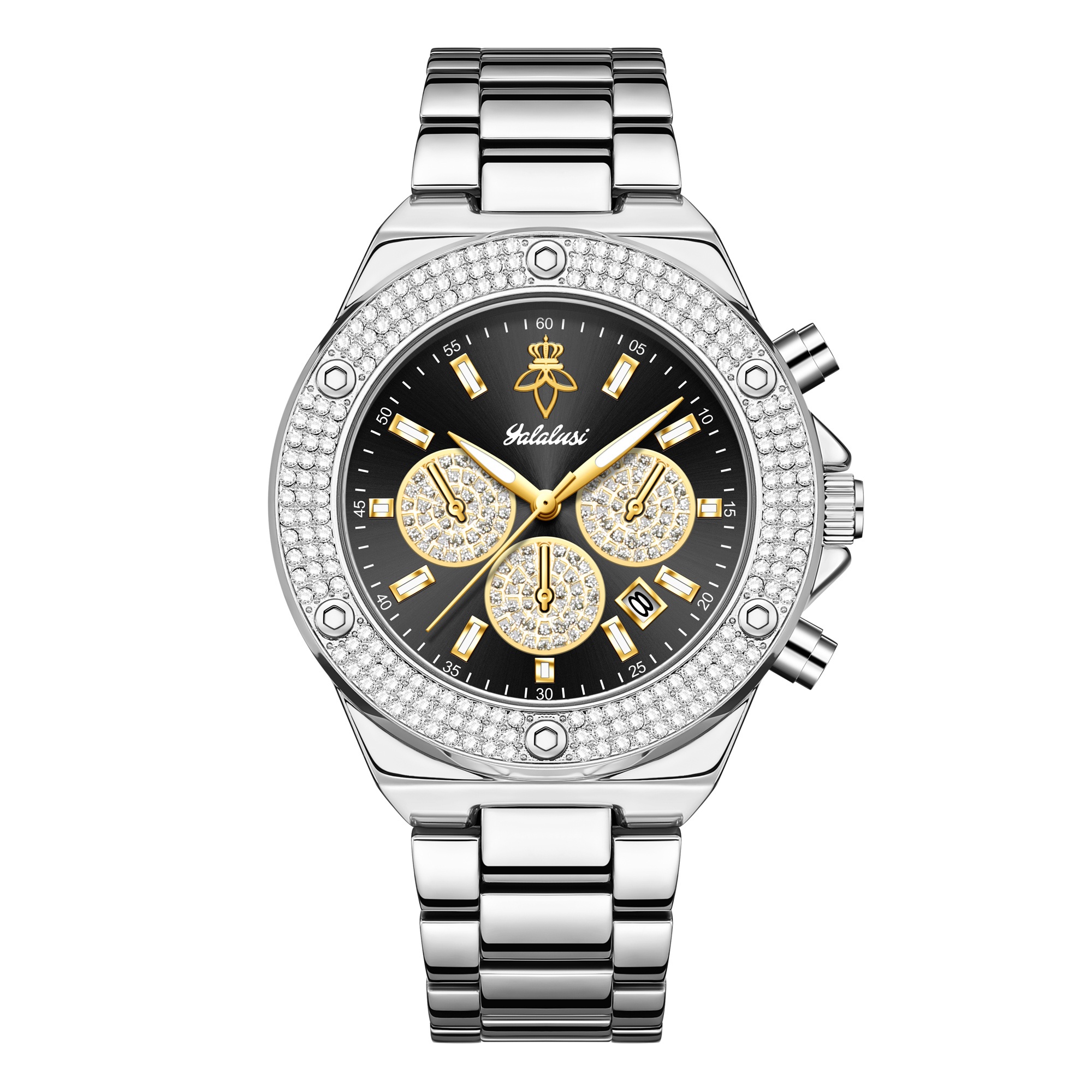 YaLaLuSi  Luxury Silver  Wrist - Luxury Watch Gold And Black recension och pris