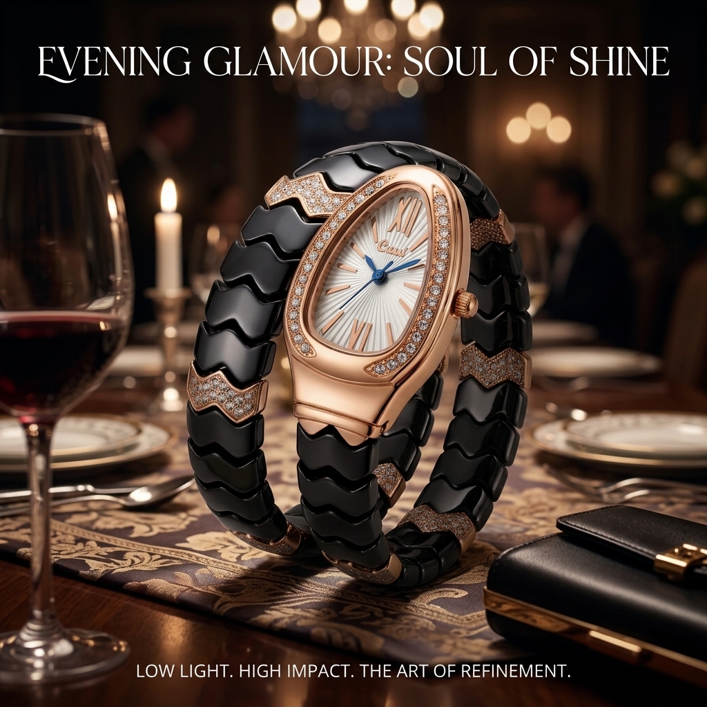 4pc Ladies Black and Rose Gold - Luxury Watch Gold And Black recension och pris