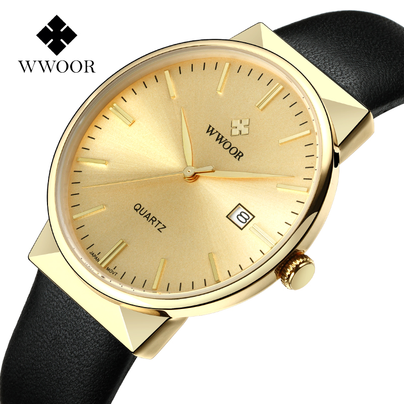 WWOOR Men's Watches Top Brand  - Luxury Watch Gold And Black recension och pris