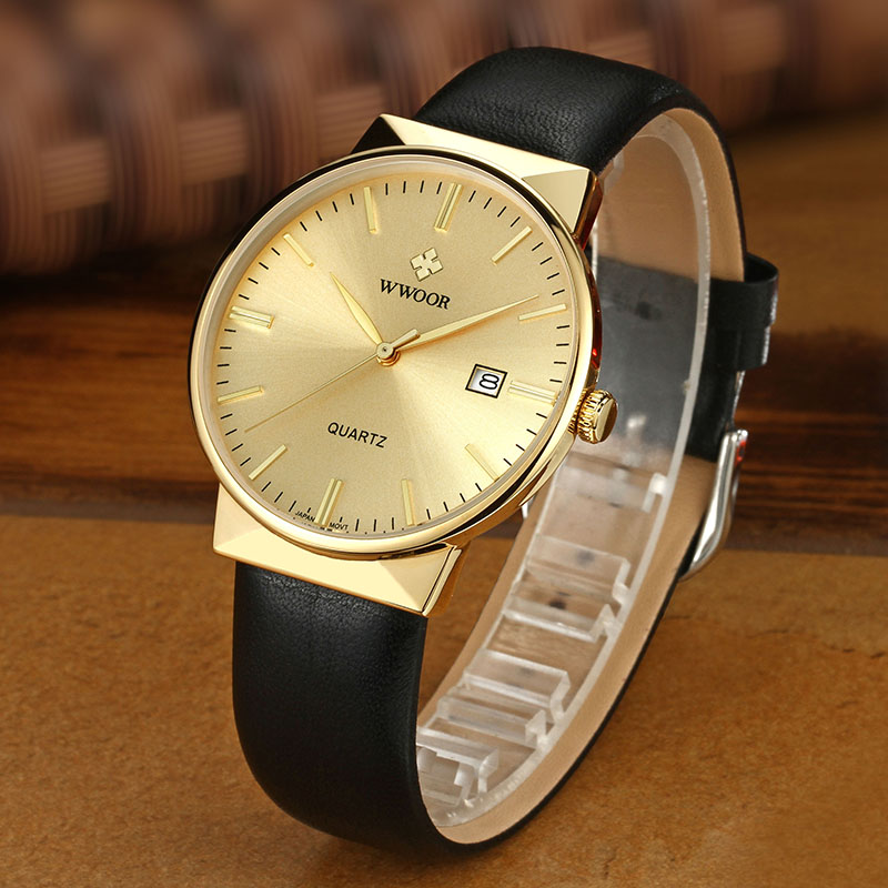 WWOOR Men's Watches Top Brand  - Luxury Watch Gold And Black recension och pris