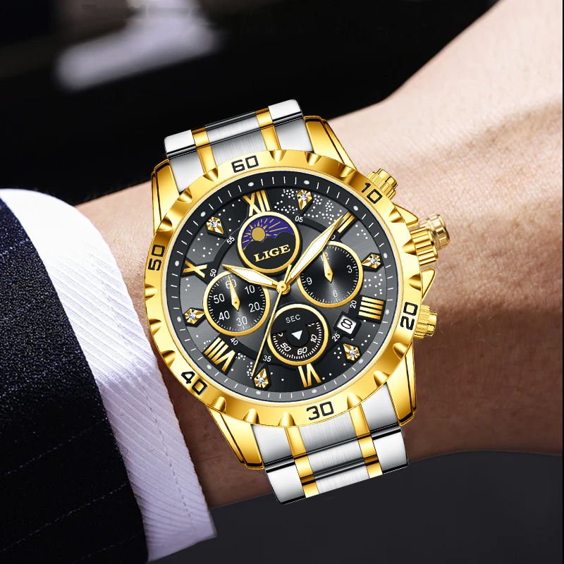 LIGE Top Brand Luxury Quartz M - Luxury Watch For Men recension och pris