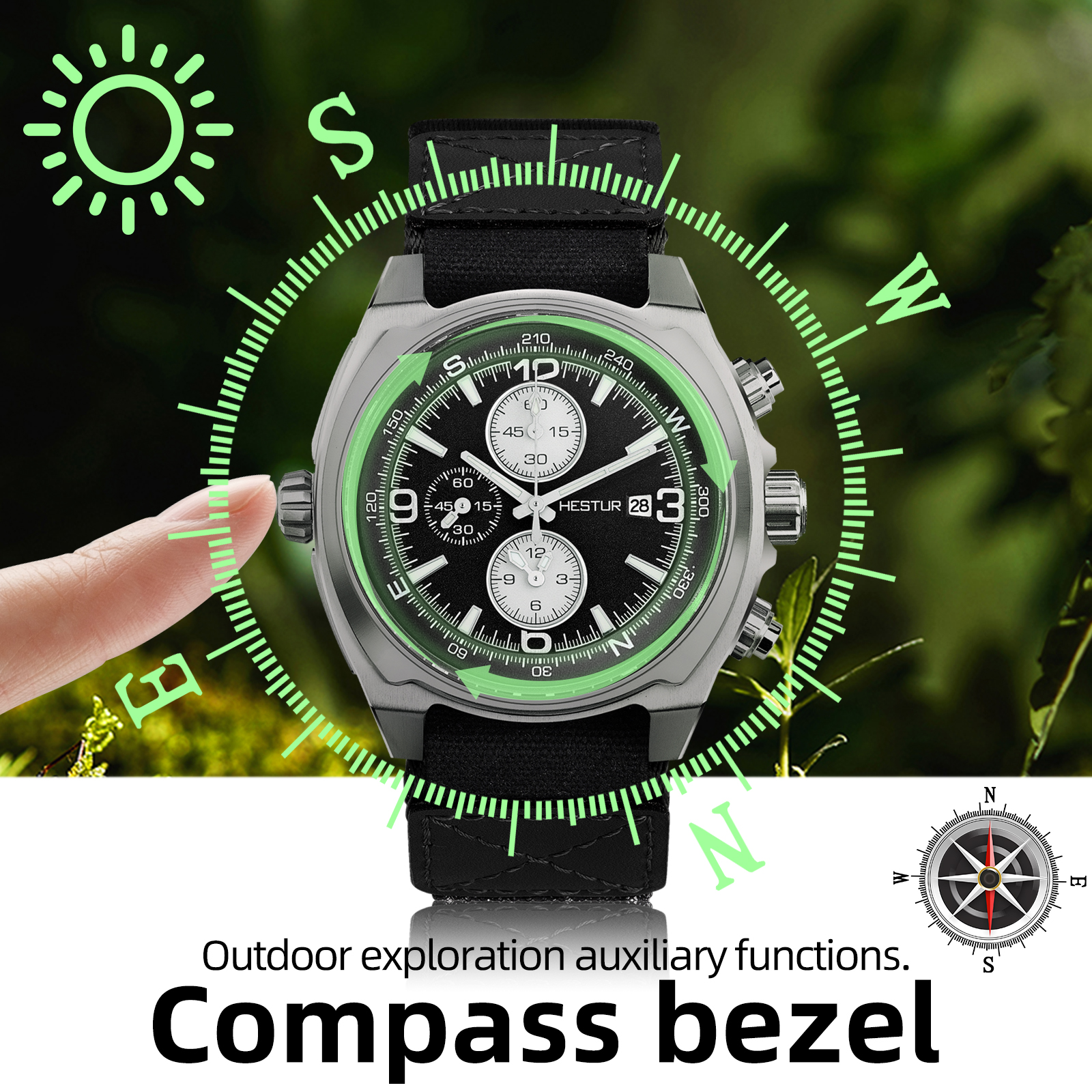 Hestur Titanium Quartz Men's W - Titanium Sport Watch recension och pris