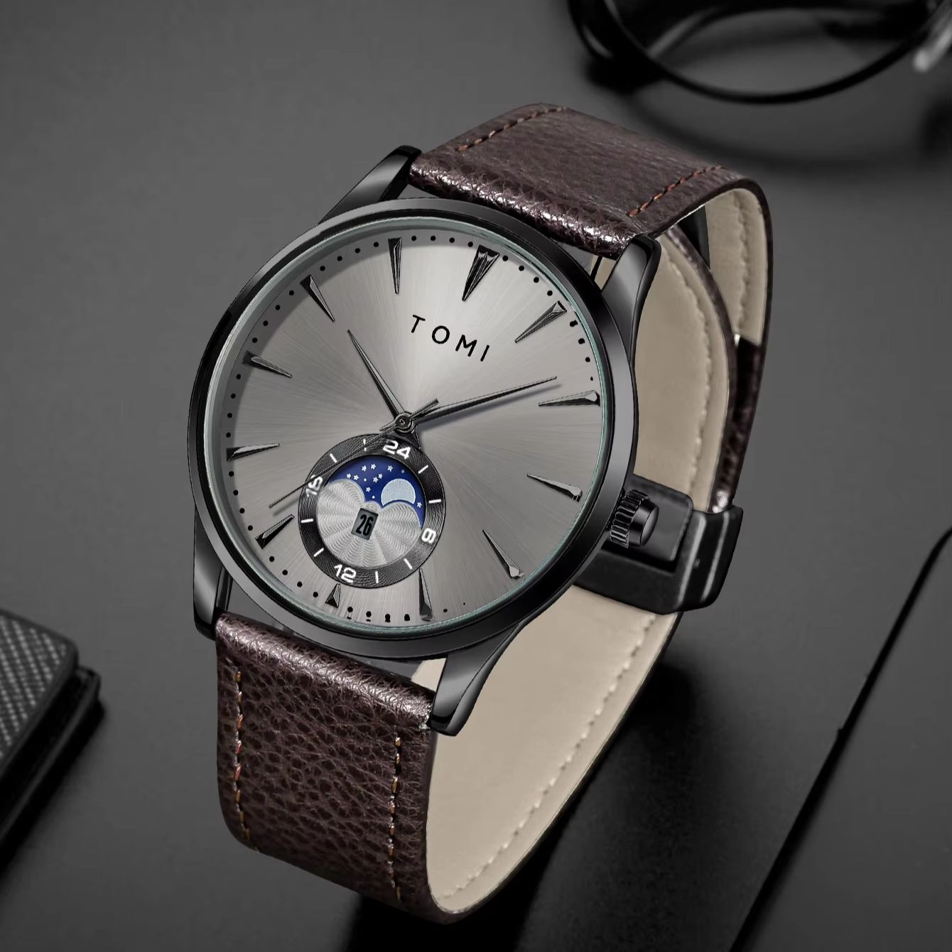 TOMI 2Pcs Men's Watch Gift Set - Luxury Watch Business recension och pris