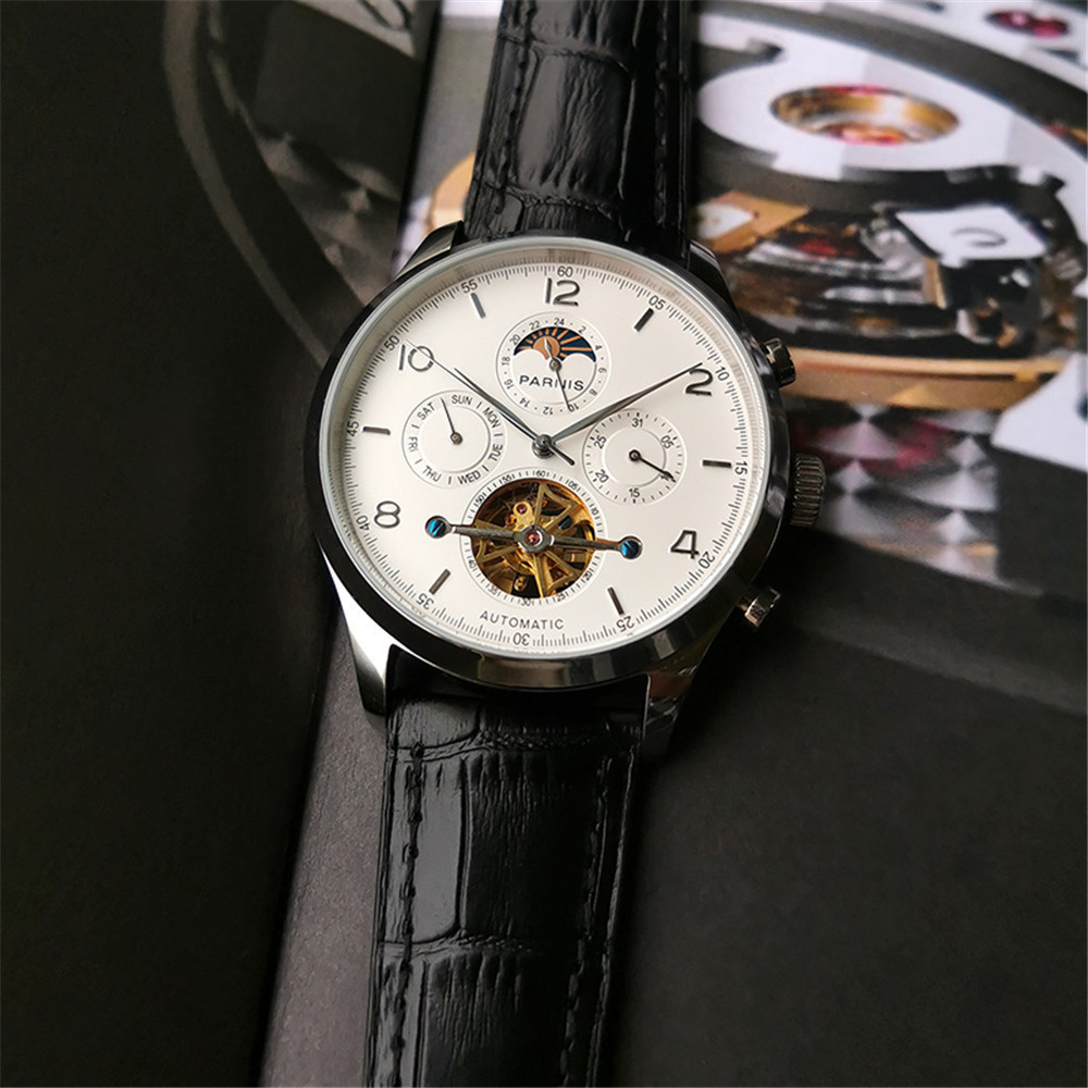 Parnis 43mm White Dial Automat - Minute Repeater Watch recension och pris