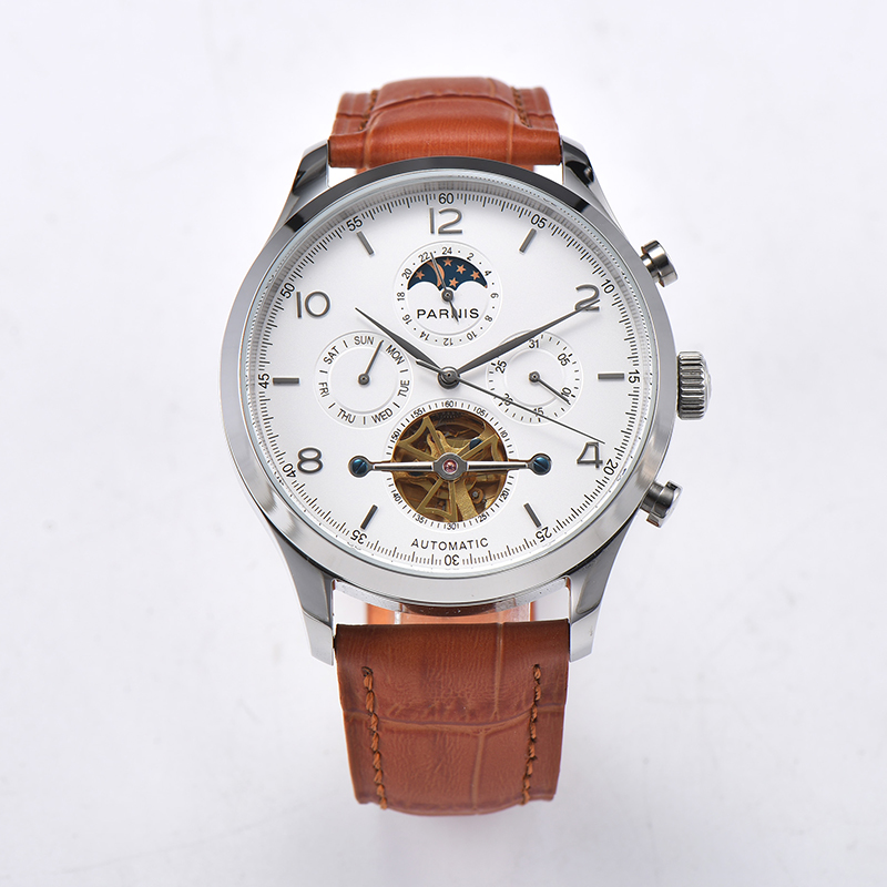 Parnis 43mm White Dial Automat - Minute Repeater Watch recension och pris
