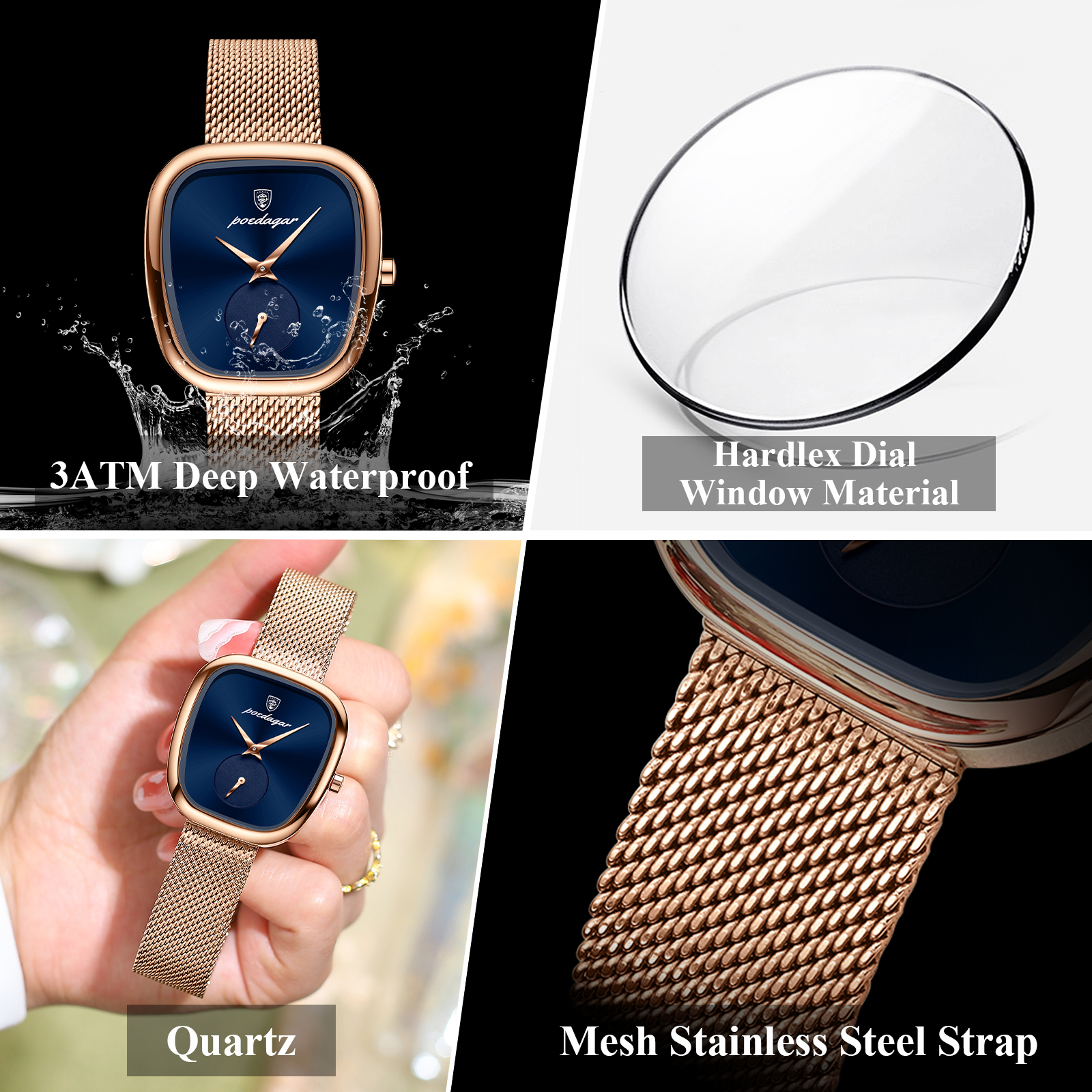 POEDAGAR Fashion Brand Women's - Lux Watch recension och pris