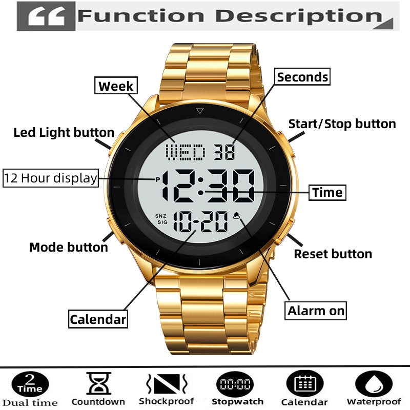 Skmei Dual Time Zone LED Digit - Minute Repeater Watch recension och pris