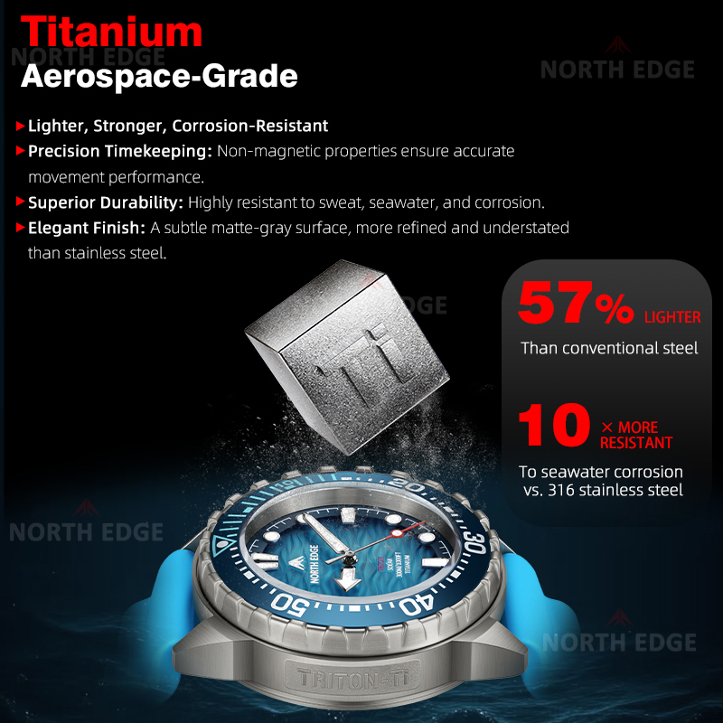 NORTH EDGE TRITON-TI Titanium  - Titanium Sport Watch recension och pris