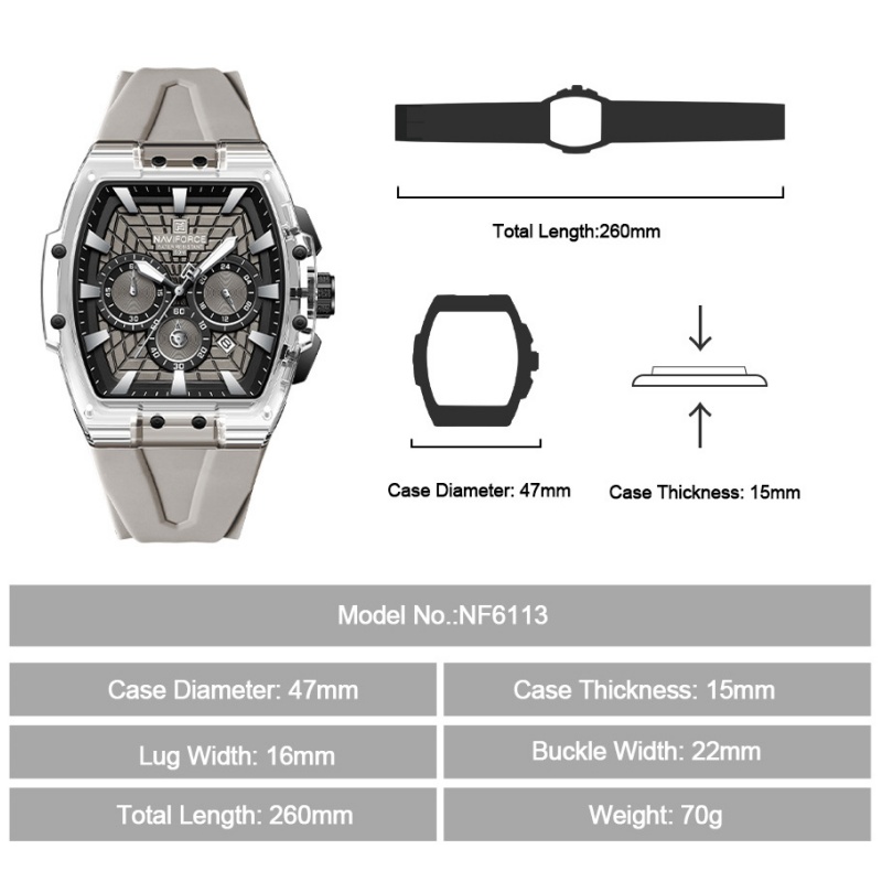 NF6113 NAVIFORCE Men's Multifu - Minute Repeater Watch recension och pris