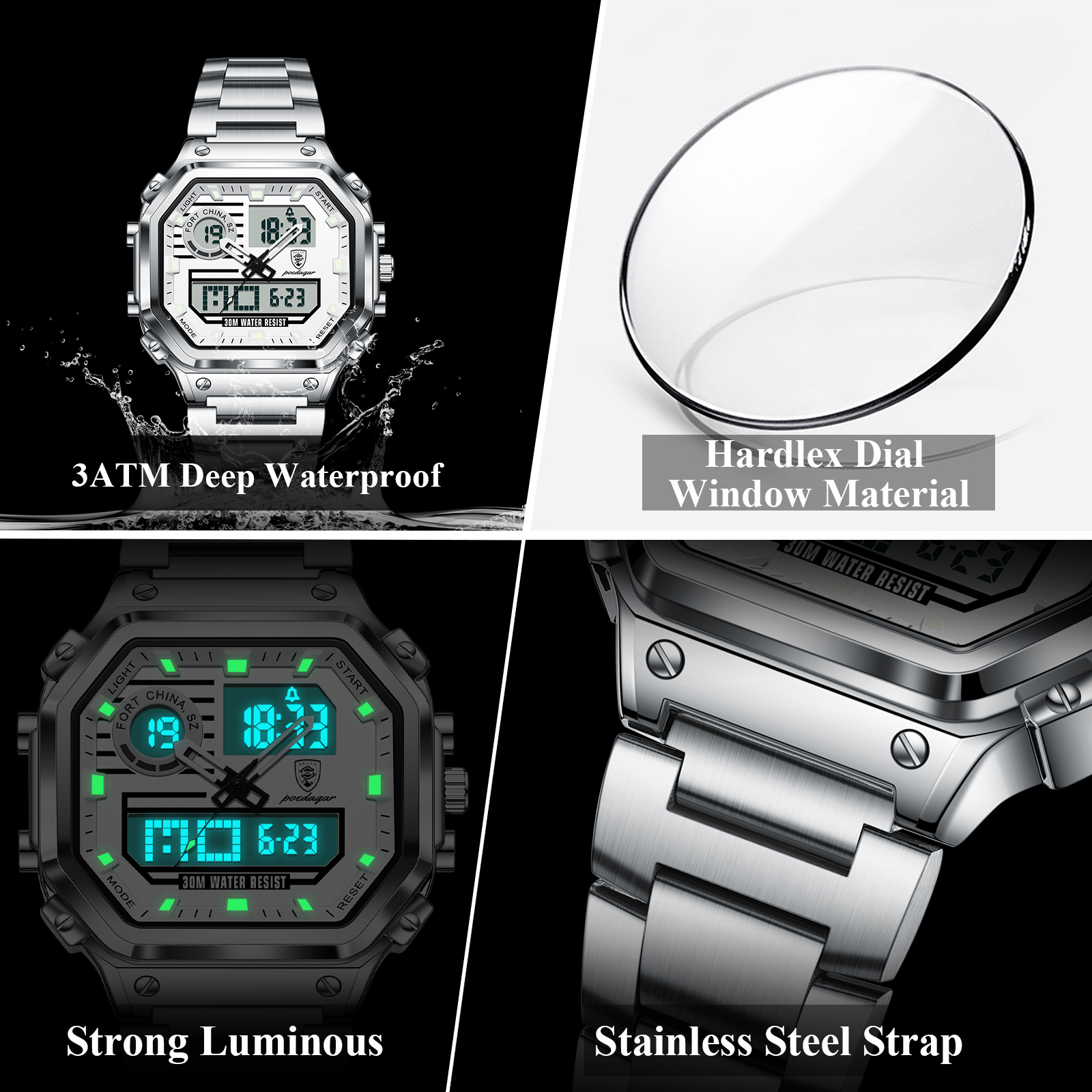 POEDAGAR Functional Men Wristw - Minute Repeater Watch recension och pris